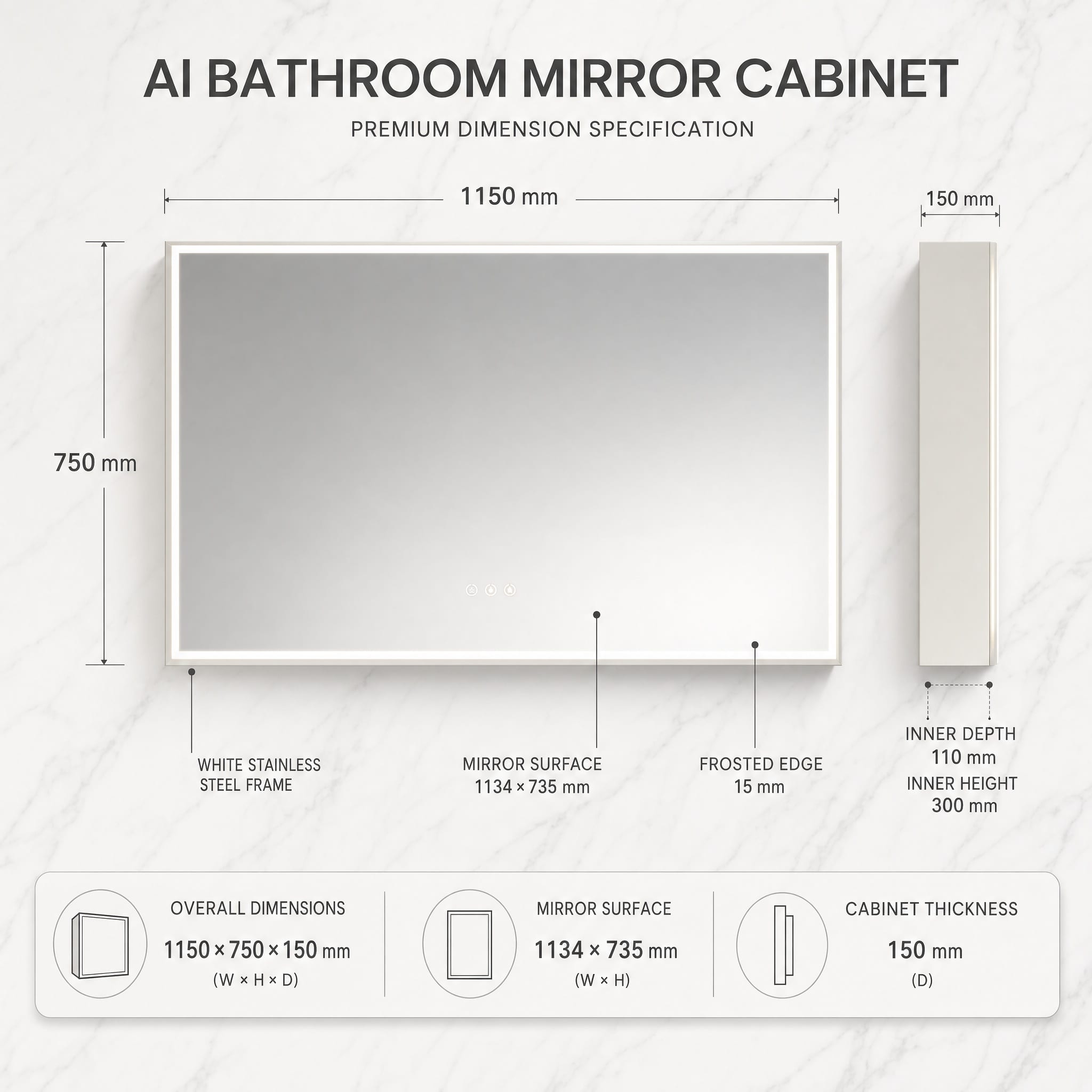 Smart Bathroom Mirror Cabinet